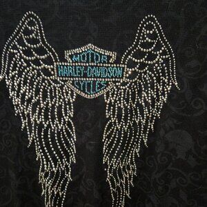 Women Harley Davidson wow wing bling XXL